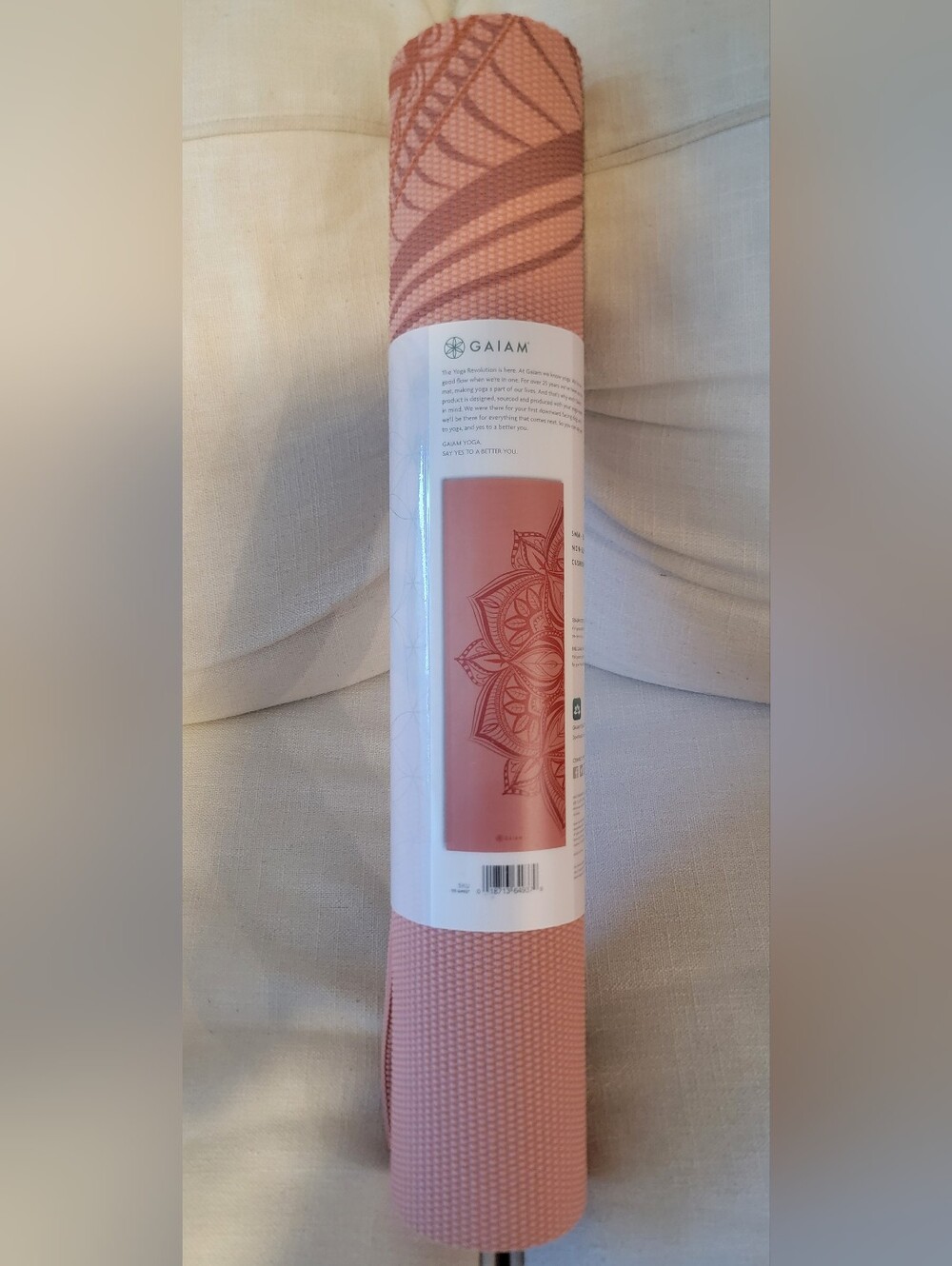 GAIAM Coral Pink Mandala Premium Yoga Mat 5 MM